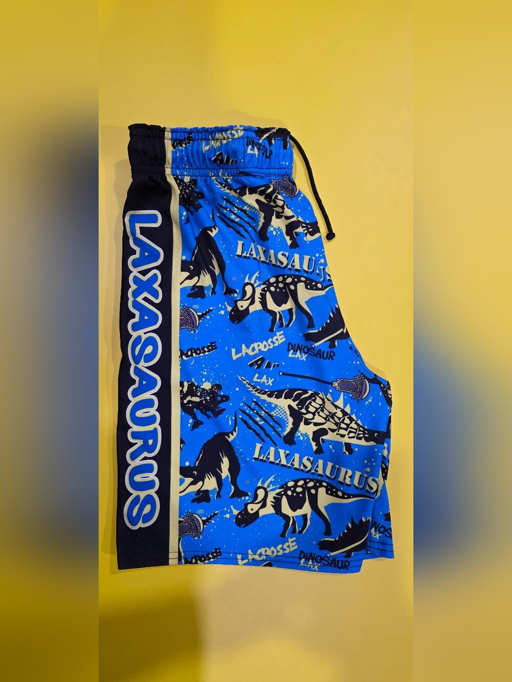 Lacrosse Unlimited Blue Laxasaurus Boys' Lacrosse Shorts Size YL